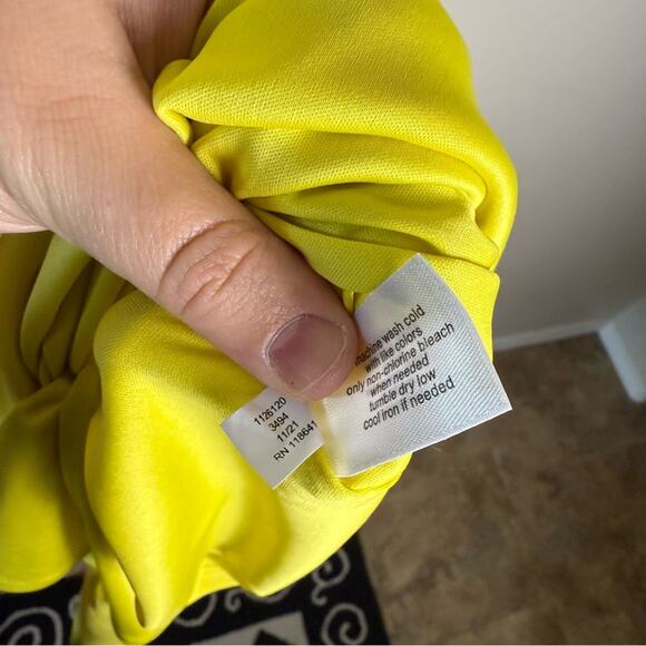 Lane Bryant Yellow Green Convertible Off-The-Shoulder Tiered Midi Dress 20 - Picture 7 of 12